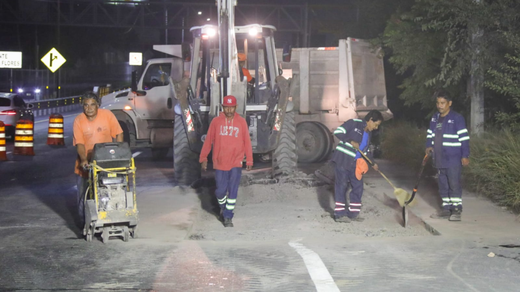 Jornada de bacheo en la Carretera Nacional.